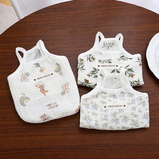 여름 고양이 옷 청량 민소매 가디건 거즈 귀여운 조끼 은 점층 자외선 차단