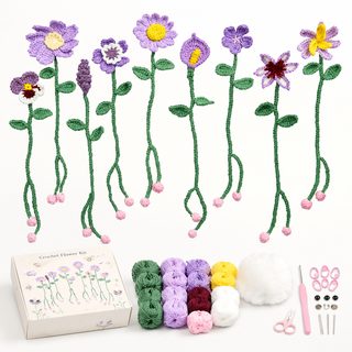꽃 책갈피 화분 동물 인형 코바늘 뜨개질 DIY 키트