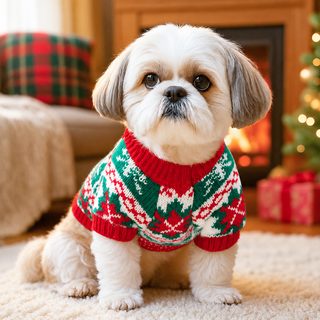 PETCIRCLE 크리스마스 펫 서클 2025 가을 겨울 옷 고양이 강아지 옷 고양이 만성 스웨터 집합