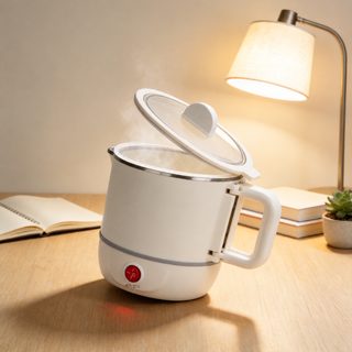 현대 스위치형 800ml 접이식 전기냄비 1인용 멀티쿠커 차탕기 찜 볶음 온도조
