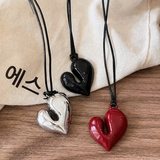 한국계 ins풍 롱 하트 뽑기 검정 끈 스웨터 체인 심플하고 고급스러운 느낌