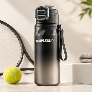 대용량 670ml 316 스테인리스 빨대 이중 음용 보온 스포츠 물병