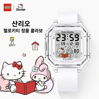 정항 산리오 헬로키티 마이멜로디 여성 학생용 30M 방수 야광 디지털 전자시