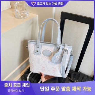 크로스보더 신중식 휴대용 작은 가방 여성 2025 신형 질감 날염 물통 가방 한국 숄더 크로스백