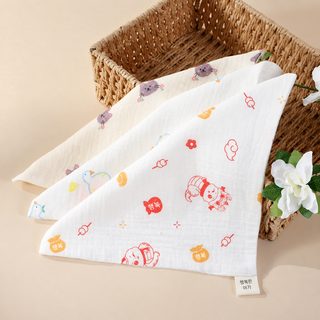 A류 순면 거즈 신생아 작은 네모난 수건 침수건 초유연 목욕 손수건 스카프
