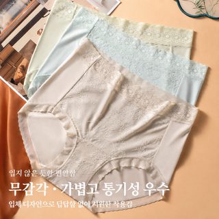 장홍화 보양 여성 팬티 국풍 자카드 10A 균 억제 하이웨이스트 중장년 모달