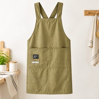 주방 식당 작업용 발수 앞치마 경량 속건 크로스끈