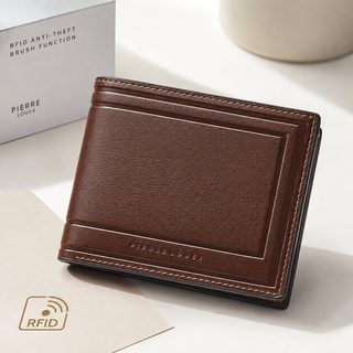 RFID 차단 남성용 PU 3단 반지갑 다중 카드 수납