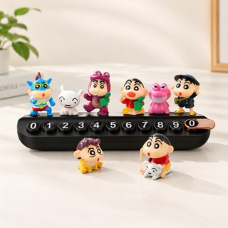 차량용 숨김형 주차번호판 캐릭터 피규어 전화번호 알림판