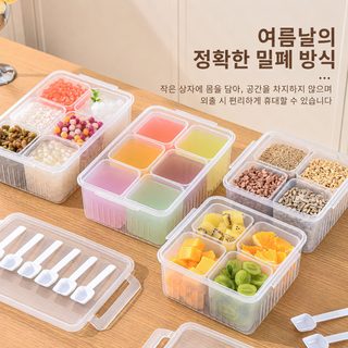 아이스 파우더 소품 분장함 단독 분리 투명띠 뚜껑 음식 수납 분격함 아이