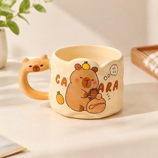 카피바라 캐릭터 도자기 머그컵 300ml 전자레인지 사용 가능
