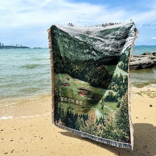 국경 간 벽걸이 담요 산 풍경 담요 피크닉 소파 수건 벽걸이 담요 덮개 담요