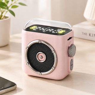 자석 백클립 LED 야간등 블루투스 스피커 시계 휴대용 아웃도어 서브우퍼