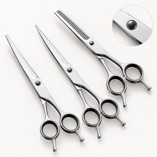 강아지 미용가위 커브 일자 숱가위 반려동물 털 정리