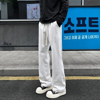 미국식 접합 마이크로 라마 캐주얼 바지 남자 붐표 고가 백합 직통 위바지