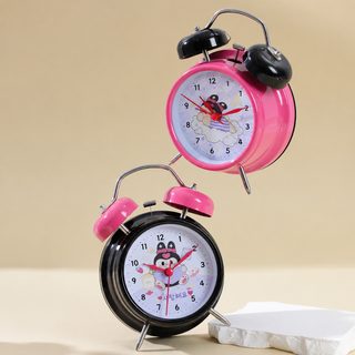핑크 여아 캐릭터 탁상시계 학생용 알람시계 야간등 귀여운 아날로그 시계