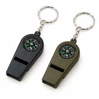 등산 캠핑 비상용 나침반 호루라기 열쇠고리