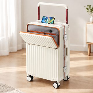 전면 오픈 와이드 손잡이 USB TSA 잠금 여행용 캐리어