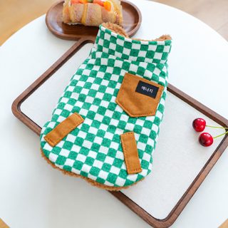 강아지 옷 가을 겨울 캐시미어 기모 두께 보온 강아지 양면 면 조끼 외투 옷 입을 수 있다