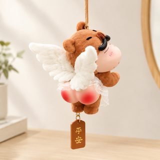 곰돌이 캐릭터 차량용 룸미러 걸이 인형 자동차 실내 장식