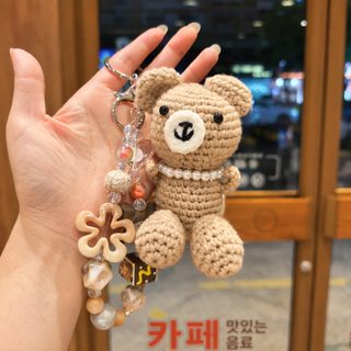 캐릭터 귀여운 곰돌이 걸이 털실 갈고리 인형 남녀 공용 귀염둥이 피규어