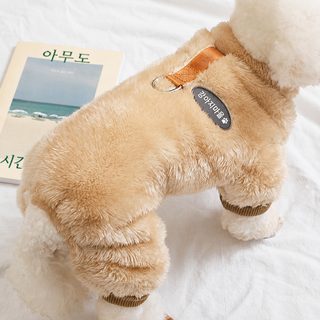 소형견 강아지 테디 플리스 보온 네발 의류