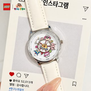 크레용 짱구 정품 회전목마 학생 손목시계 여자 모델 시운전 석영시계 생일