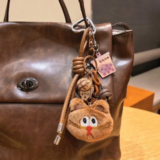 귀여운 아이디어 캐릭터 책가방 걸이 털털 고양이 이름 스티커 인형 피규어 캔버스 가방 걸이 열쇠고리