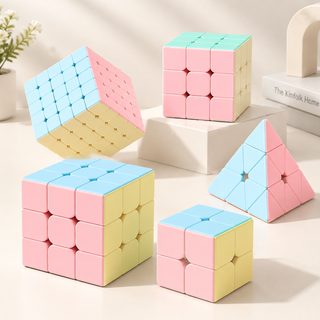 마카롱 파스텔 마그네틱 큐브 2단 3단 피라미드 두뇌 퍼즐