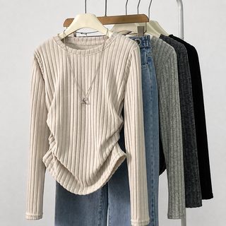 555 라운드 주름 레깅스 여성 가을 겨울 신상 보온 스웨터 슬림핏 세로 니트