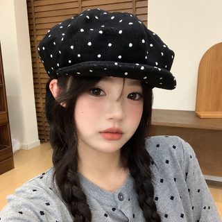 소수의 디자인 팔각모 베레모 얼굴 소춘 여름 얇은 화가 모자 일본계 문예