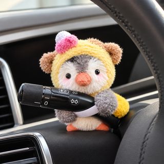 차량용 펭귄 봉제인형 방향지시등 와이퍼 레버 장식