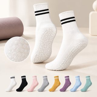 여성 미끄럼방지 요가 양말 중목 필라테스 댄스 헬스 운동용 테리바닥 논슬