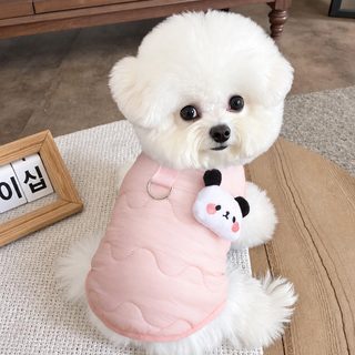 강아지 겨울 보온 솜조끼 가을 두발 옷 테디 비숑 슈나우저용