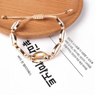 천연 조개 초커 매듭 짜임 팔찌 여성용 프렌치 빈티지 백합 액세서리