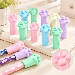 고양이 발바닥 실리콘 연필캡 연필심 보호 학생 문구