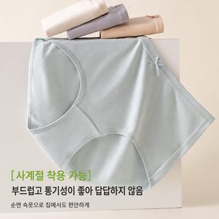 순면 여성 하이웨이스트 삼각팬티 10A 항균 안감 모란디 컬러 중년 엄마 속