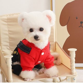 공장 현물 강아지 옷 외출 네 발 옷 더러움 방지 보온 가을 겨울 옷 기모 가