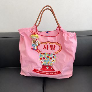 ballchain 가방 여름 새 캔버스 가방 여자 백합 자수 에코백 트렌드 일본 쇼핑백 숄더백