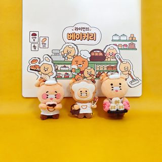정품 라이선스 Kakao FRIENDS-choonsik 춘희 고양이 빵집 모직 걸이 가방 열쇠고리