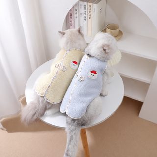 고양이 가을 겨울 보온 두꺼운 플리스 조끼 산책용 의류