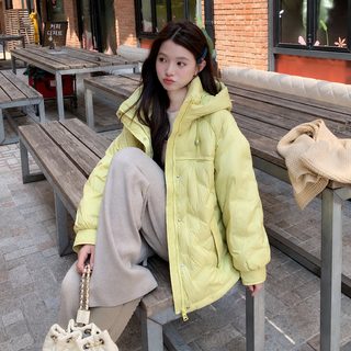 시즌 2025 신형 뚱뚱 mm200 근 가비 증가 코드 90 융 중장 후드 압착 패딩 여성 9921