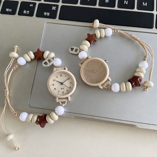 도파민 감성 여성 미니 손목시계 학생 시험용 캠퍼스룩 캔버스밴드 아날로
