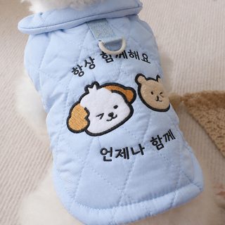 시나리 소형견 강아지옷 면 네발 옷 더러움 방지 산책 외출복