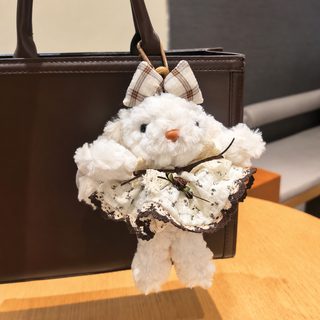 만화 귀여운 귀걸이 토끼 털털 걸이 피규어 열쇠고리 생일 선물 가방 걸이