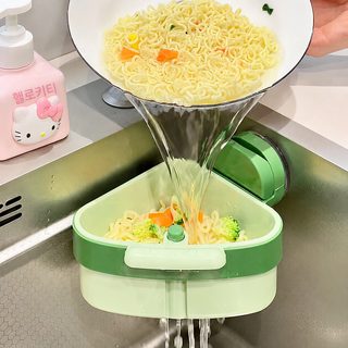 싱크대 흡착식 음식물 거름망 배수 바구니 주방 잔반 필터 수납 선반