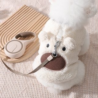 강아지 산호털 양발 조끼 비곰 테디 견인 가능 가을 겨울 보온 애견 의류