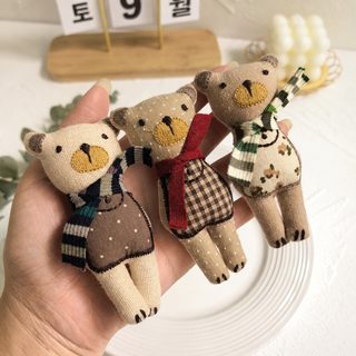 공장 도매 수제 천예 부품 만화 목도리 곰돌이 동물 브로치 의류 부자재 입