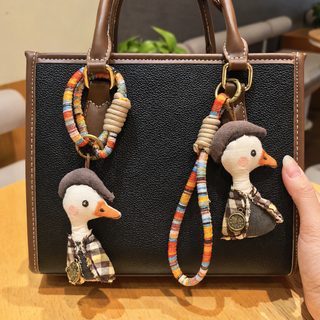 크로스보더 신상 핸드백 걸이 만화 빈티지 오리 걸이 열쇠고리 핸드폰 체인 끈 부재료 부품