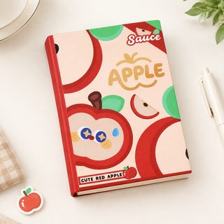 사과 캐릭터 미니 포켓 무지 노트 80매 휴대용 수첩